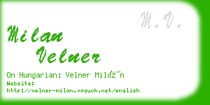 milan velner business card